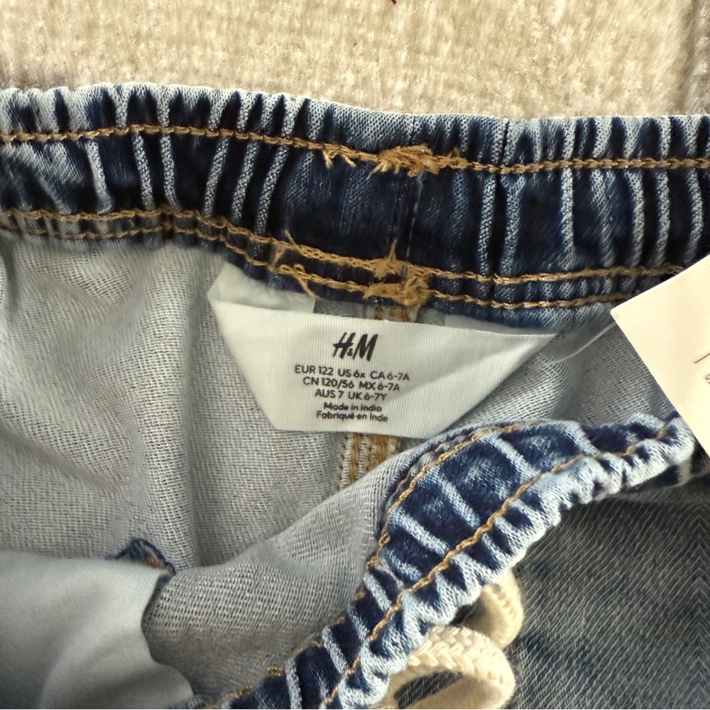 NWT H&M Drawstring Denim Shorts 6X - Picture 6 of 7